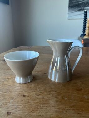 Rosenthal White Porcelain Sugar and Cream Taupe